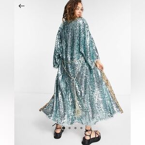 Free People sequin kimono duster jacket